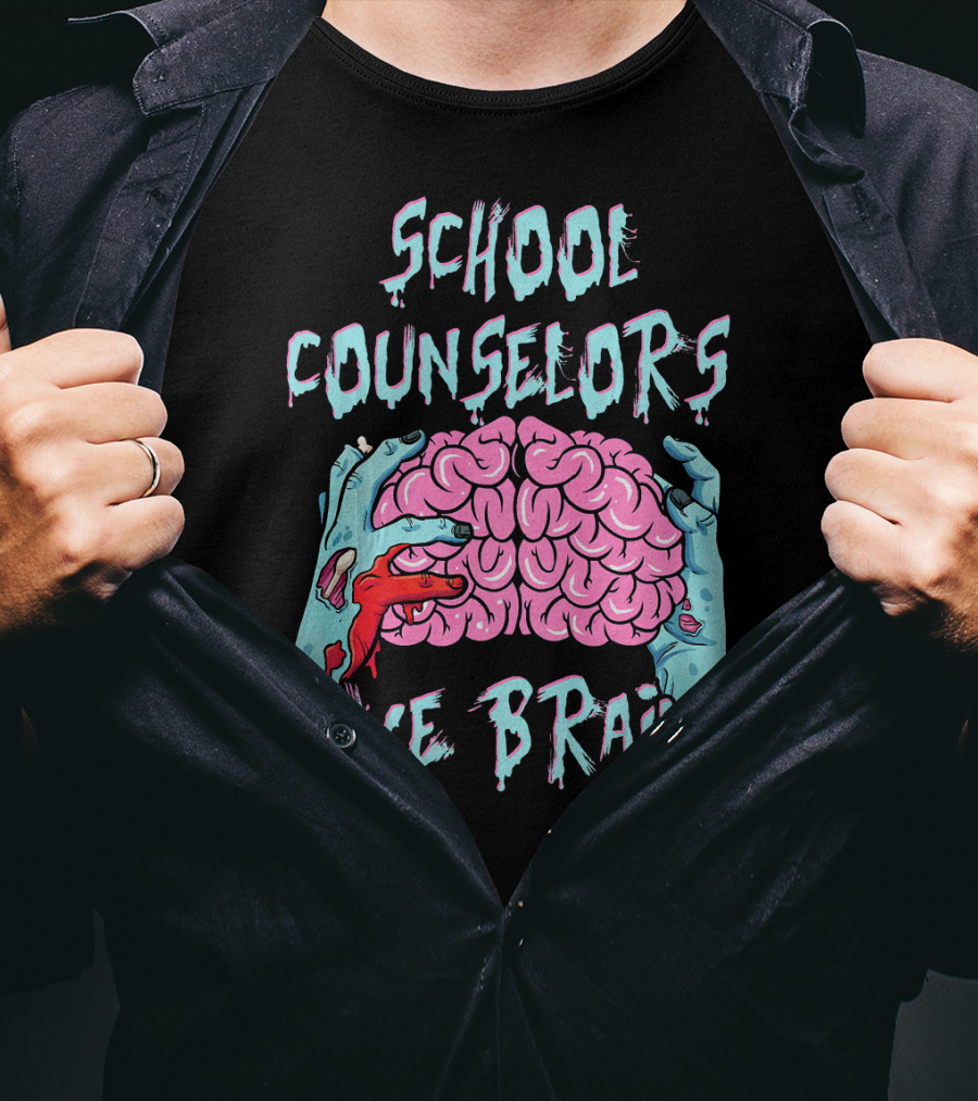 School Counselors Love Brains T-Shirt
