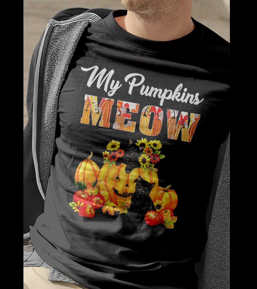 My Pumpkins Meow Cat Halloween Funny Love T-Shirt