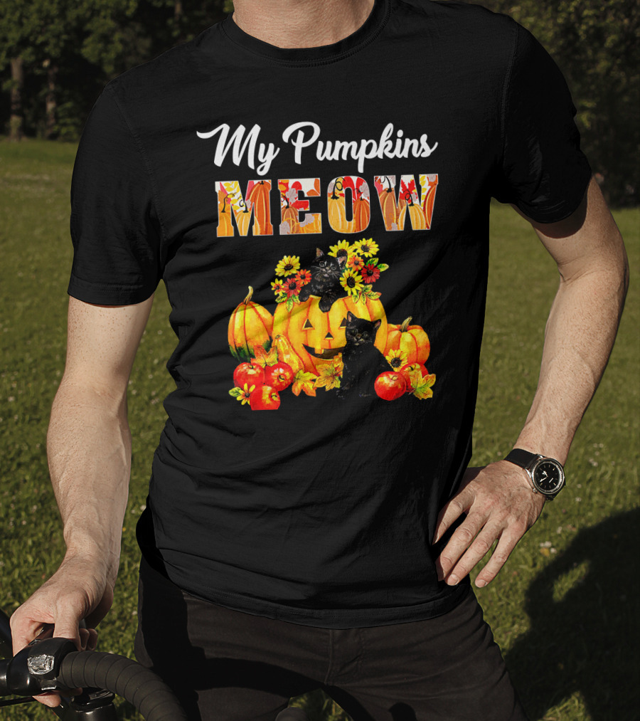 My Pumpkins Meow Cat Halloween Funny Love T-Shirt