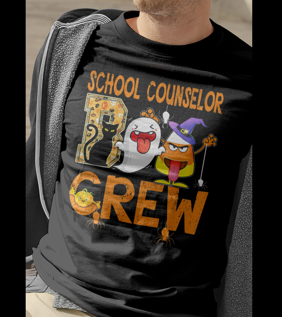 School Counselor Boo Crew Cat Ghost Candy T-Shirt