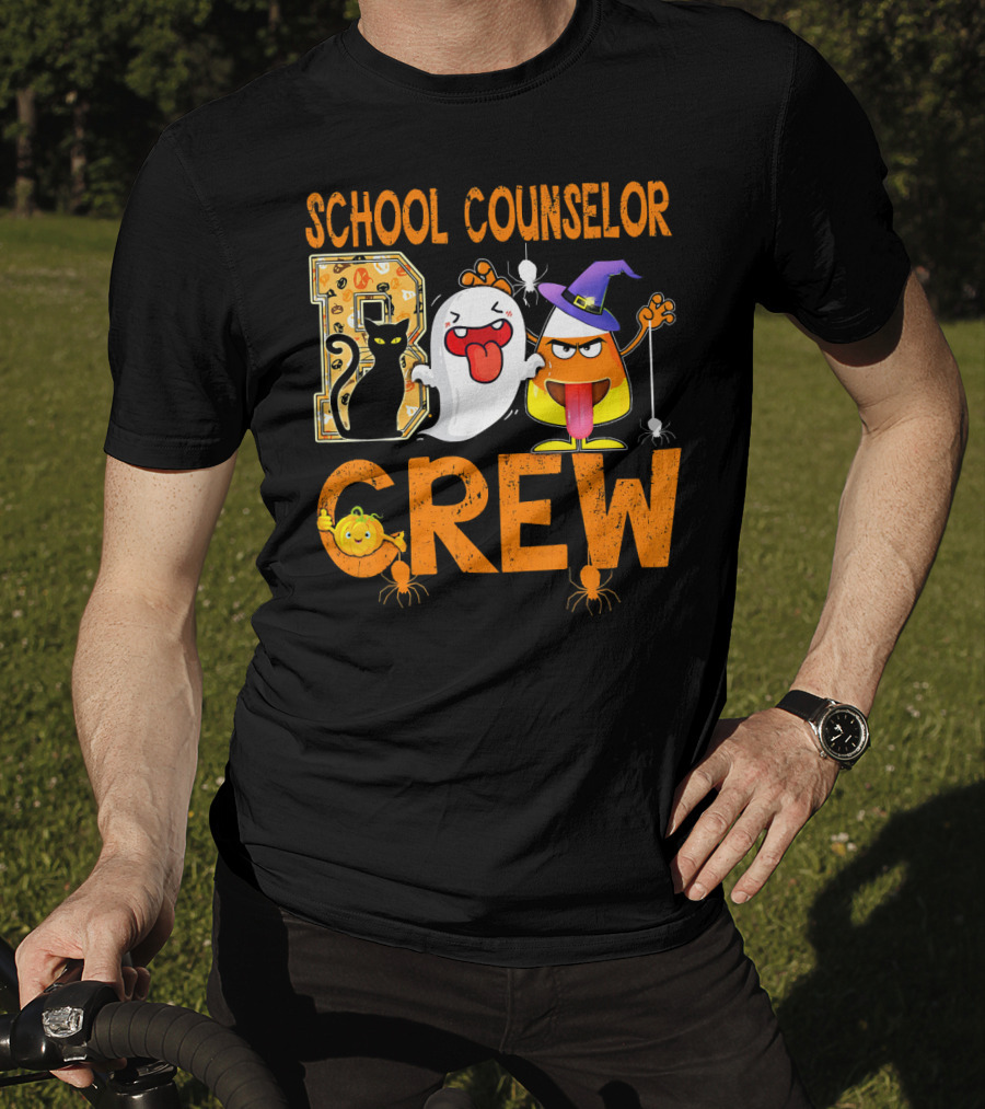 School Counselor Boo Crew Cat Ghost Candy T-Shirt