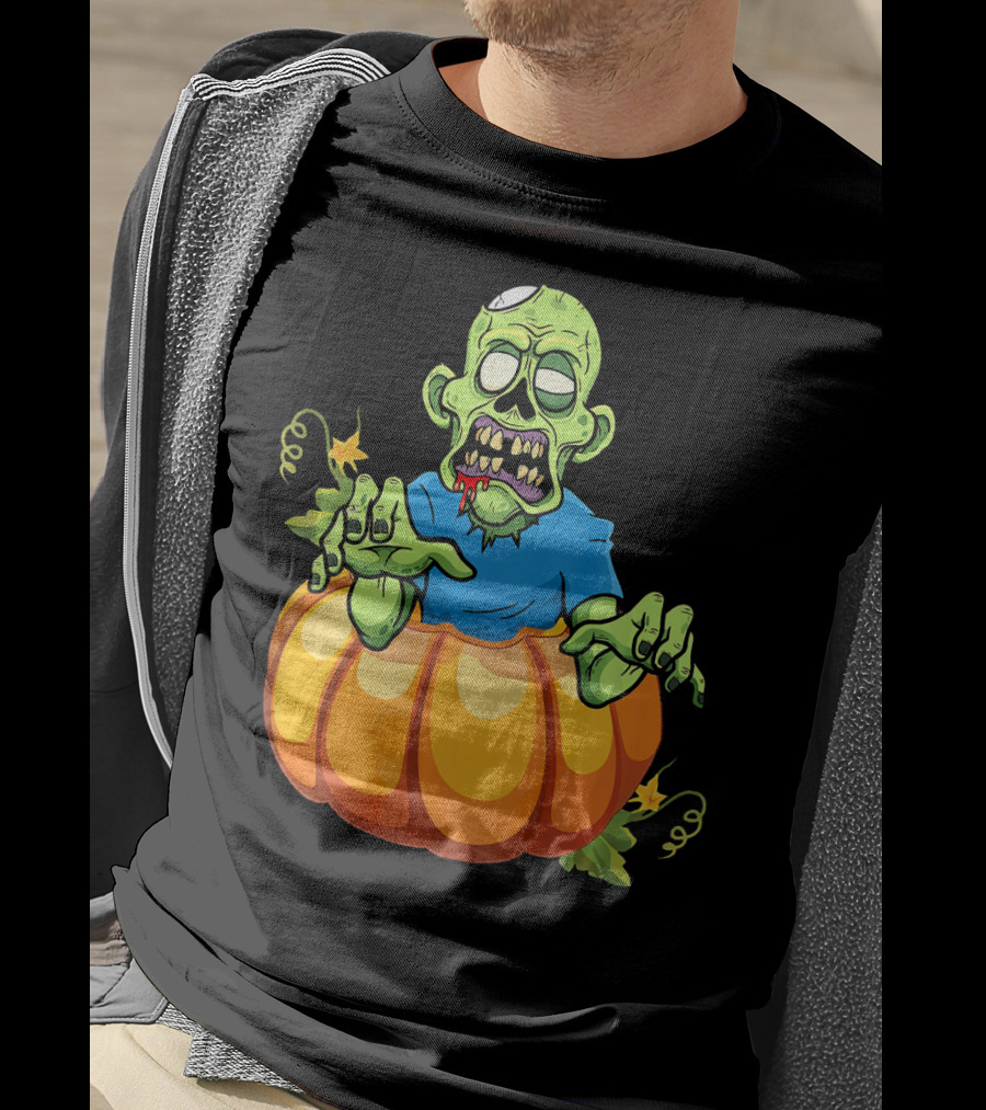 Zombie Rising From Pumpkin T-Shirt