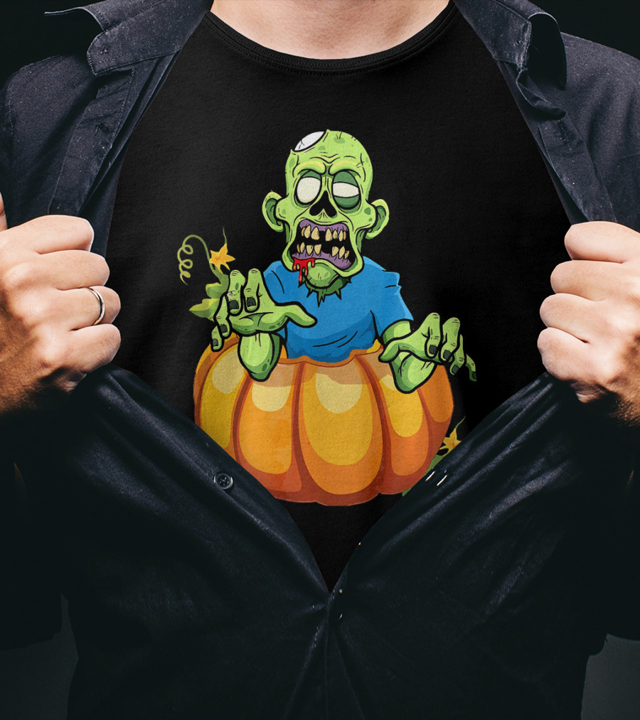 Zombie Rising From Pumpkin T-Shirt