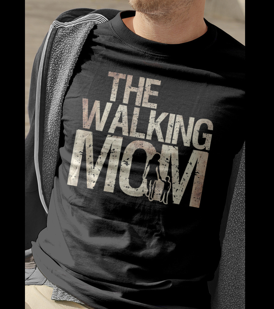 THE WALKING MOM Zombie Woman And Kid Mothers T-Shirt