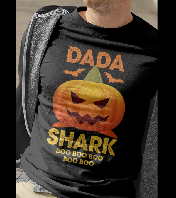 Dada Shark Boo Boo Boo Halloween Pumpkin T-Shirt