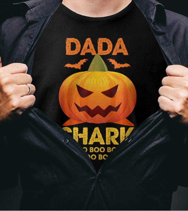 Dada Shark Boo Boo Boo Halloween Pumpkin T-Shirt