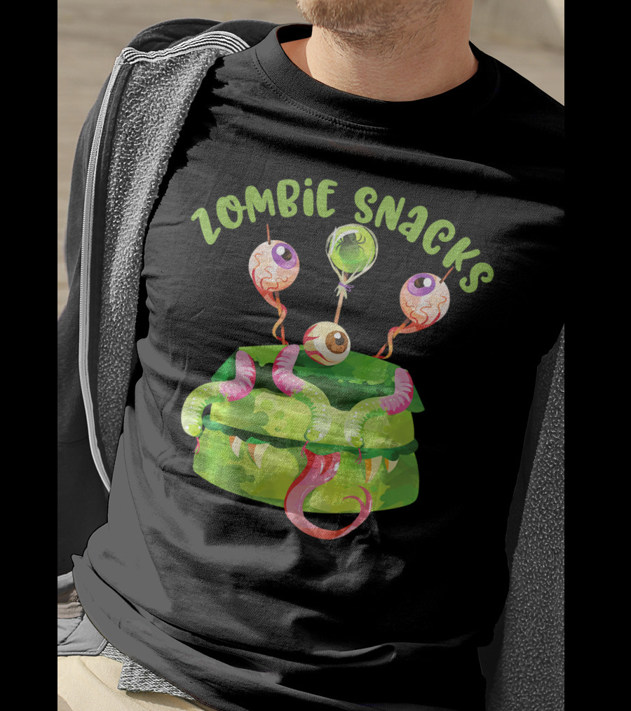 Zombie Snacks Halloween Fun Eyeballs T-Shirt
