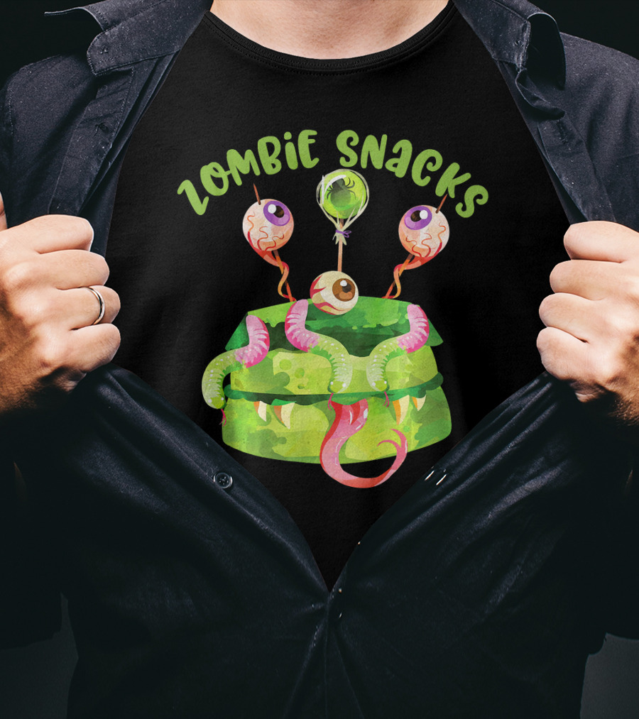 Zombie Snacks Halloween Fun Eyeballs T-Shirt