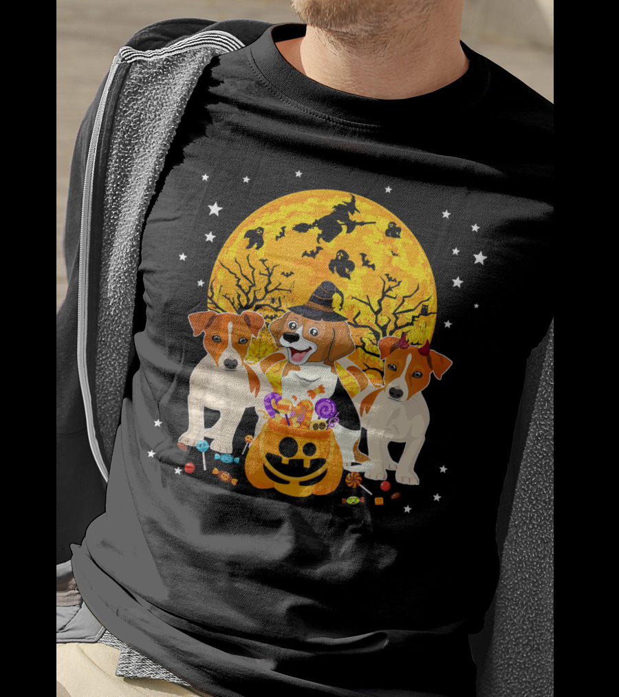 Halloween Jack Russell Terrier Candy Moon Magic T-Shirt