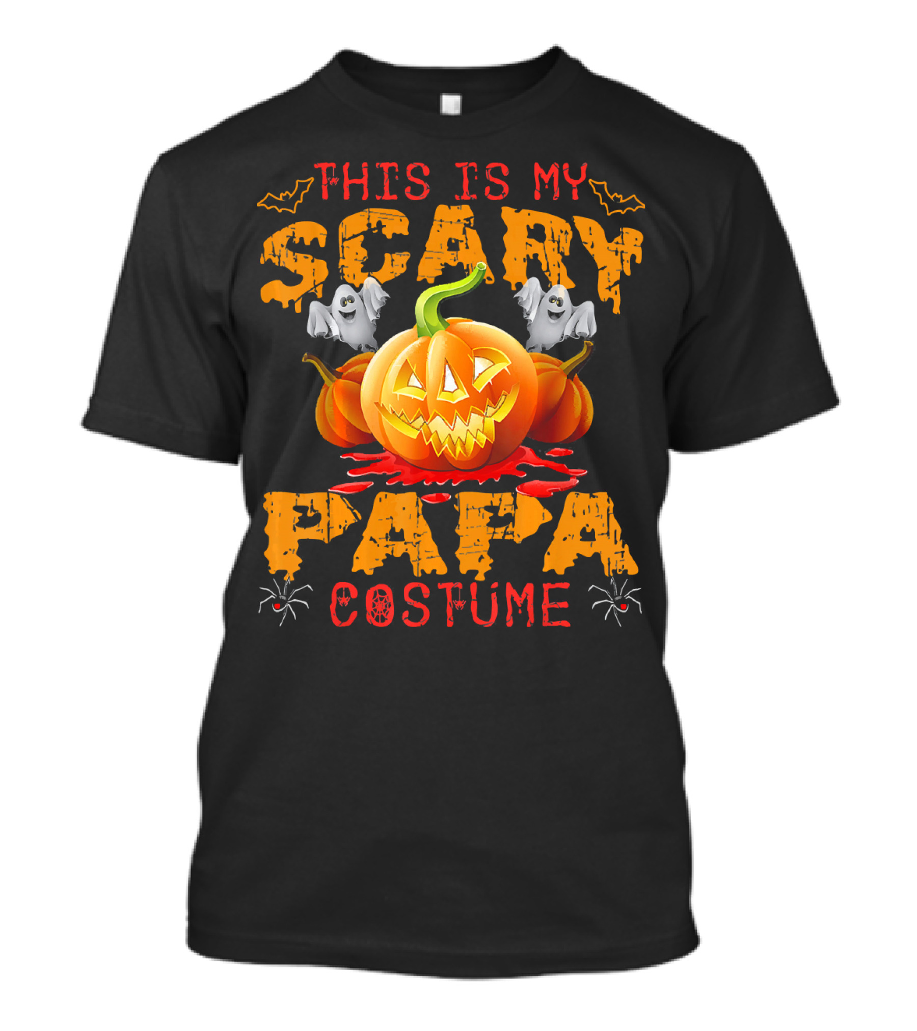 This Is My Scary Papa Costume Pumpkin Ghosts Spiders Bats T-Shirt