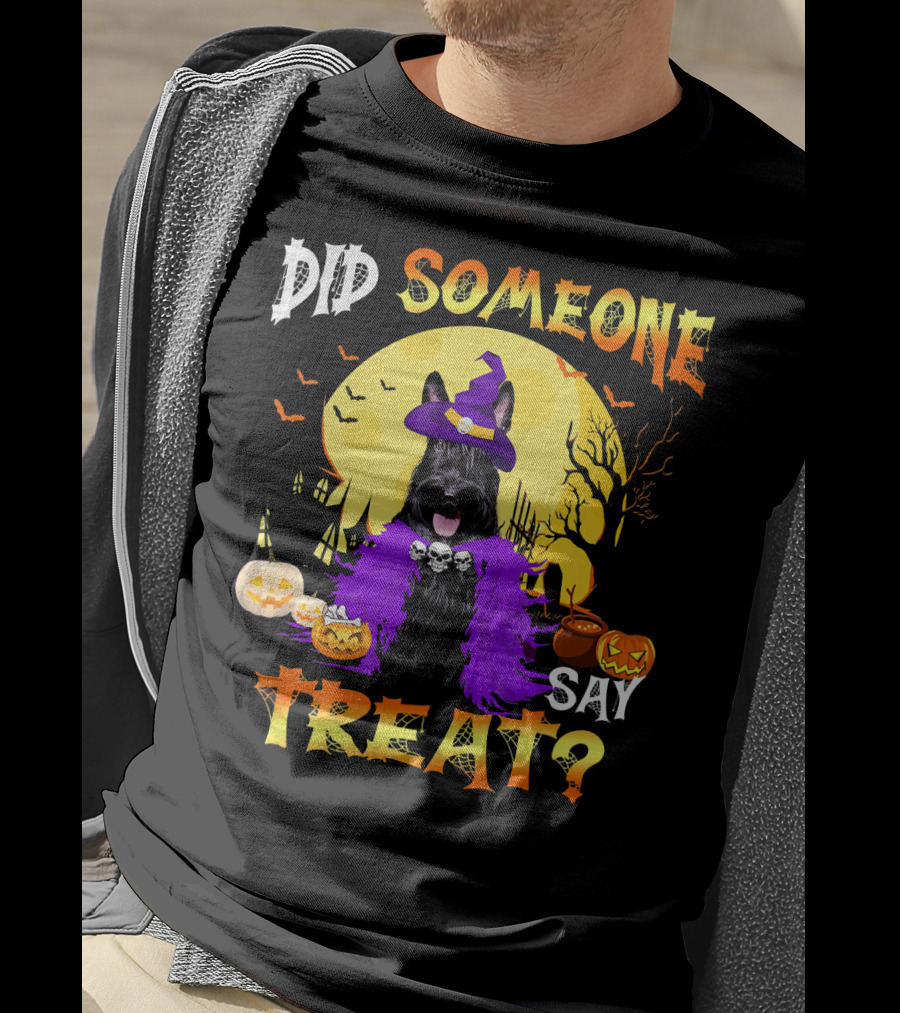 Scottish Terrier Dog Halloween Did Someone Say Treat? T-Shirt