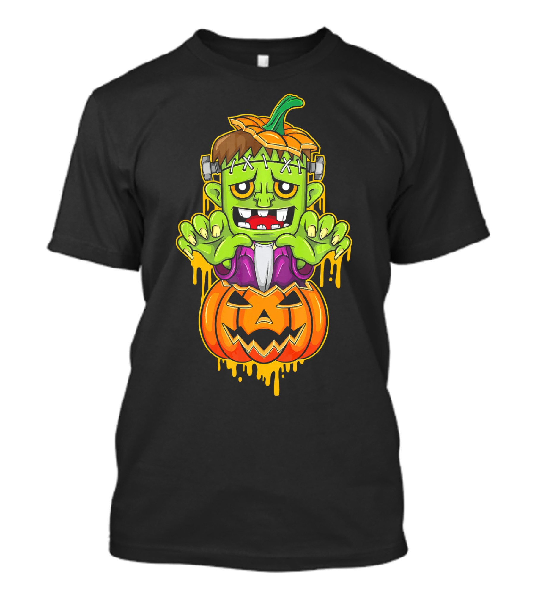 Sweet Cute Pumpkin Halloween Frankenstein Monster T-Shirt