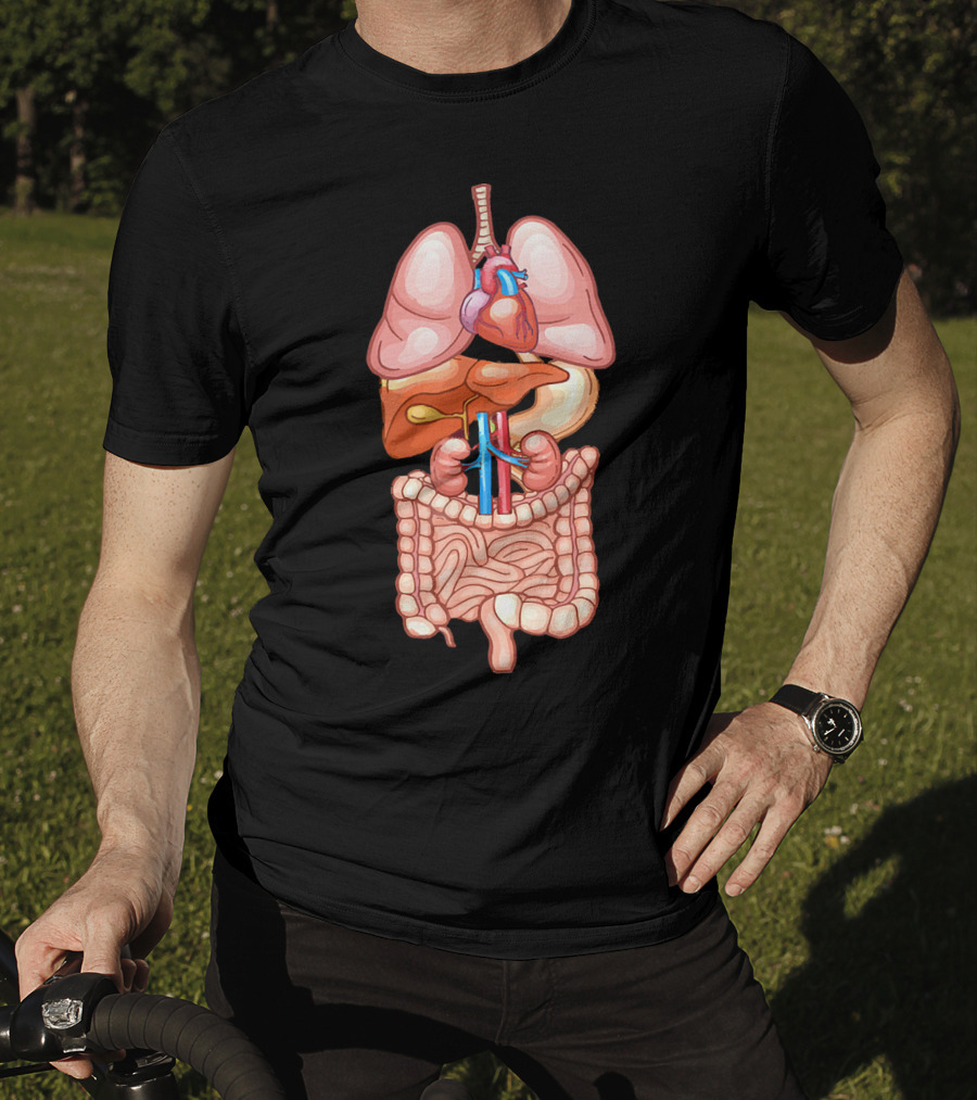 Halloween Anatomy Internal Organ Diagram T-Shirt