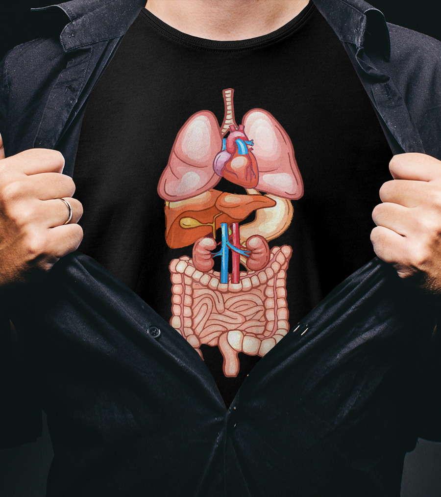 Halloween Anatomy Internal Organ Diagram T-Shirt