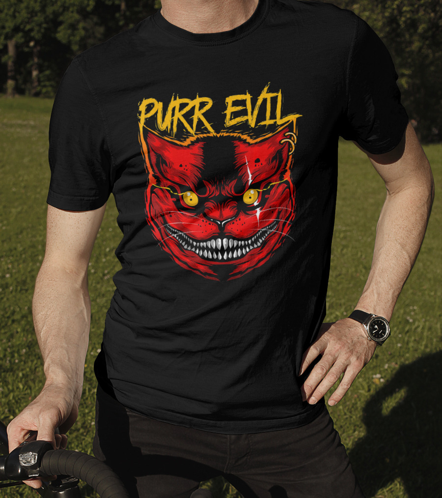 Purr Evil Cat For Halloween Saturday T-Shirt