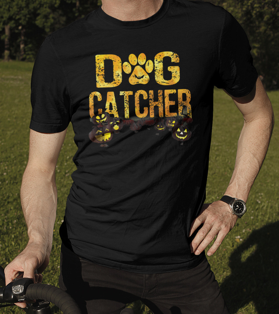 Dog Catcher Halloween Pumpkins Scary Costume T-Shirt