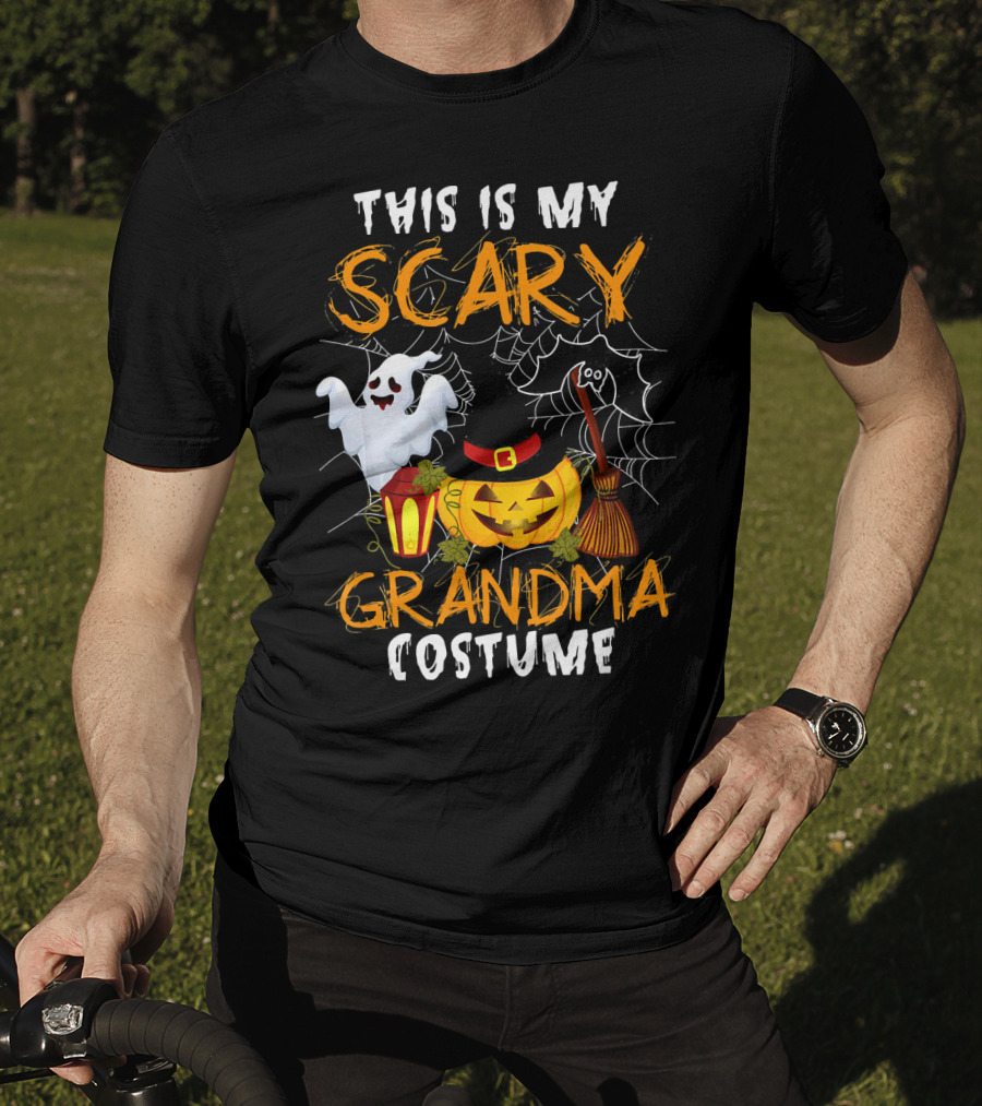 This Is My Scary Grandma Halloween Costume Ghost Pumpkin Spider Web T-Shirt