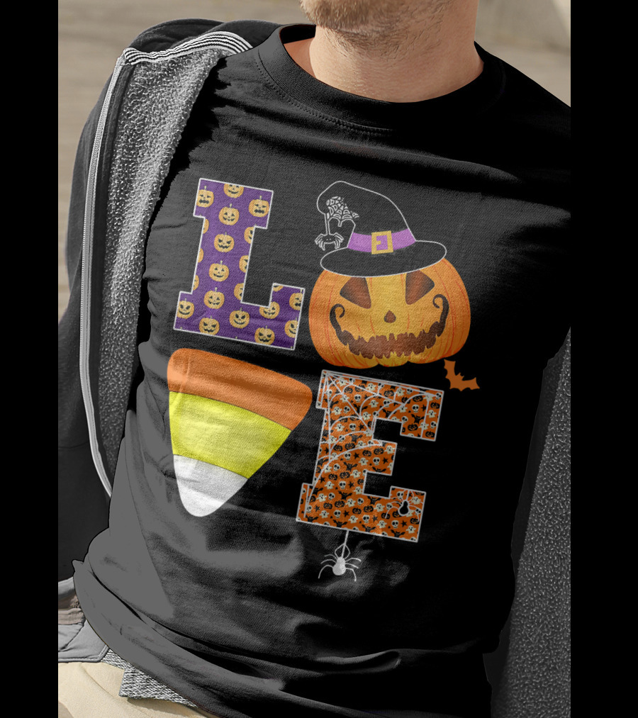 Halloween Pumpkin Candy Corn Love T-Shirt