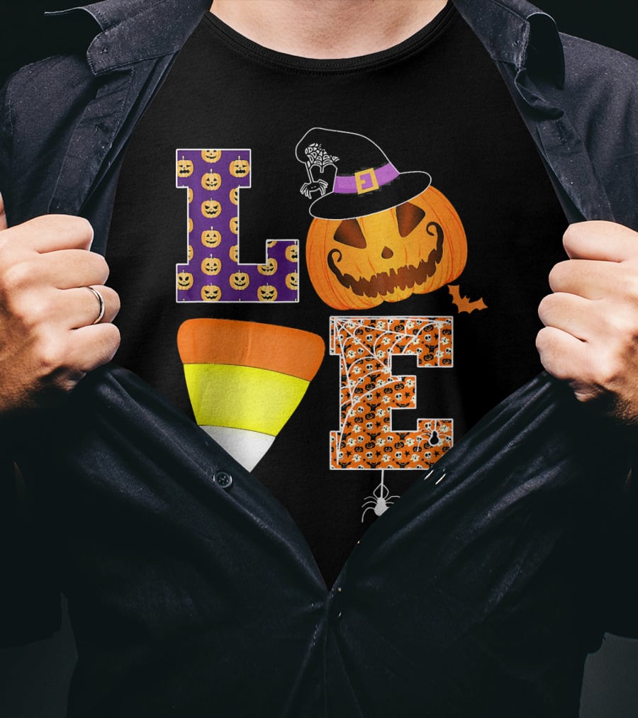 Halloween Pumpkin Candy Corn Love T-Shirt