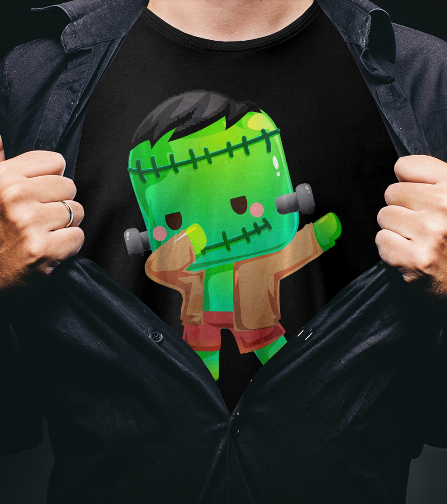 Cute Cartoon Dabbing Frankenstein Monster T-Shirt