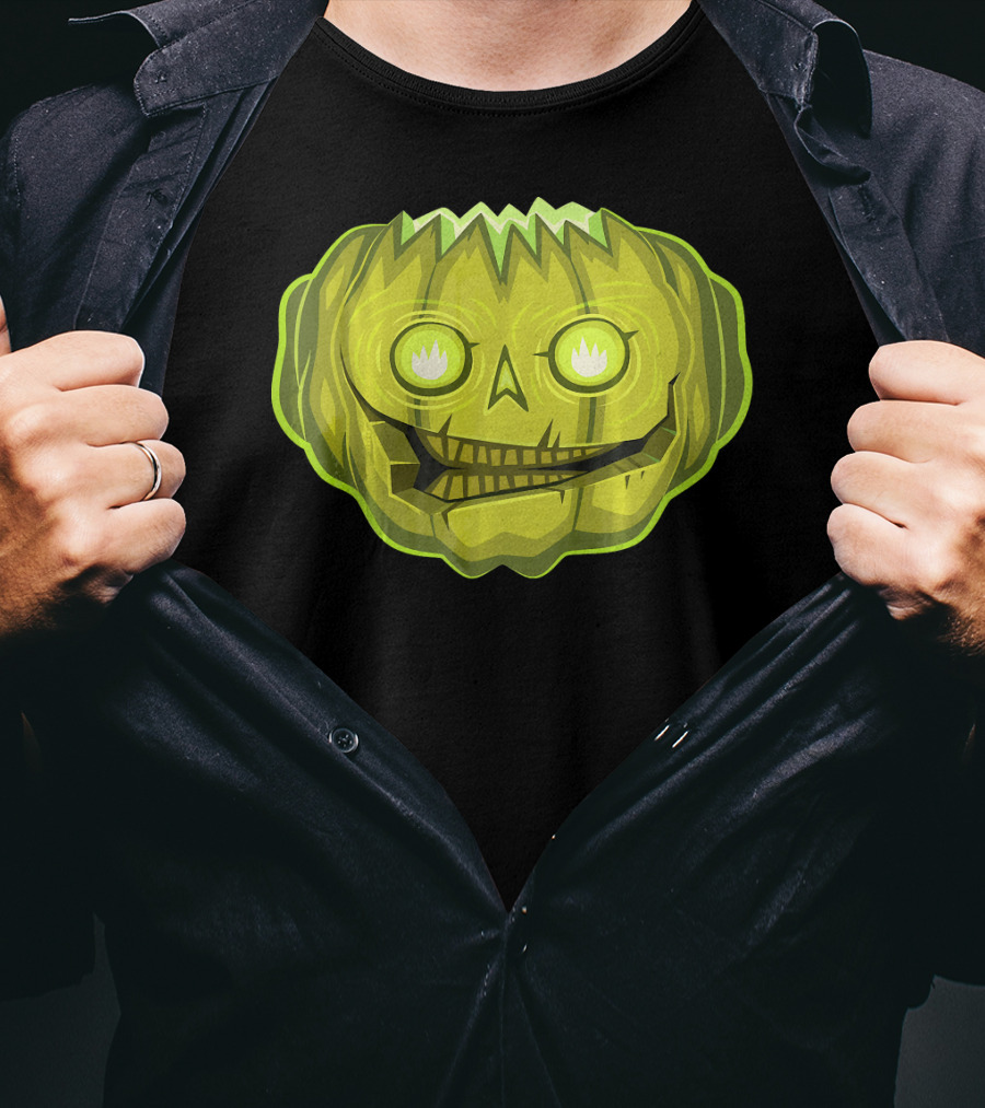 Halloween Zombie Pumpkin Glowing Skull T-Shirt