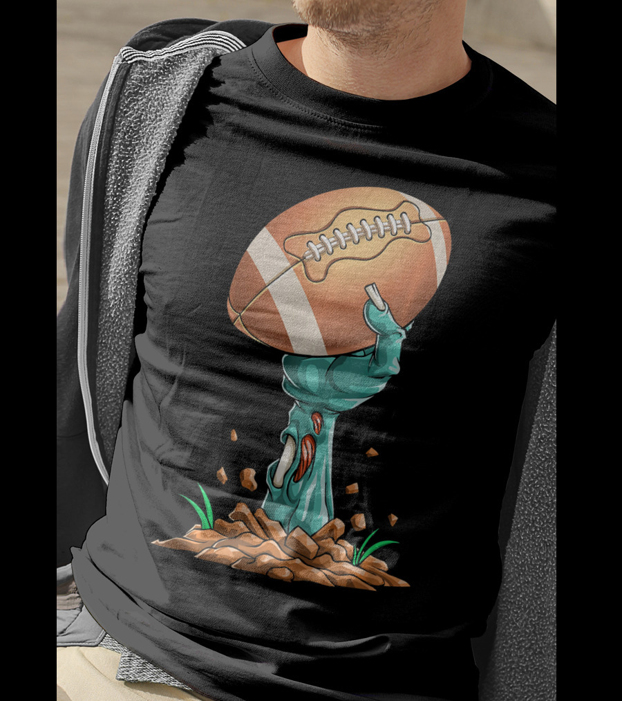 Zombie Hands Rising With Football Victory T-Shirt