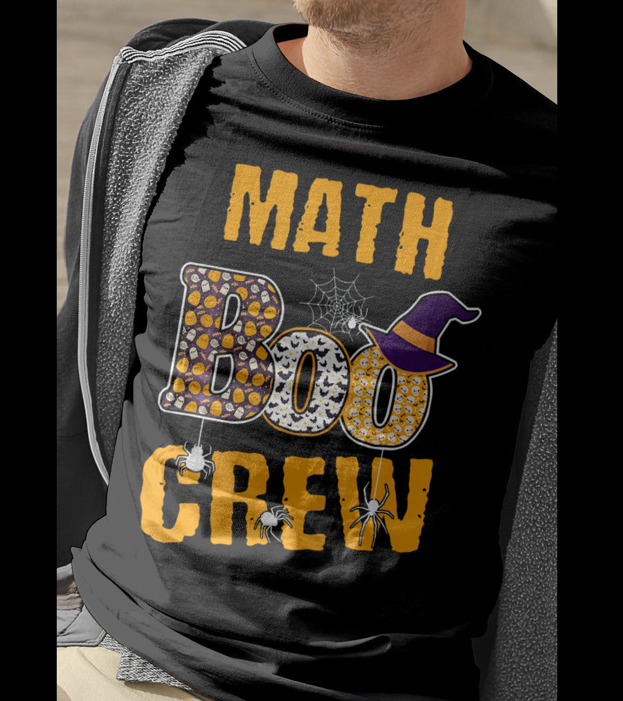 Math Boo Crew Halloween Teacher Pumpkins Spiders Hat T-Shirt