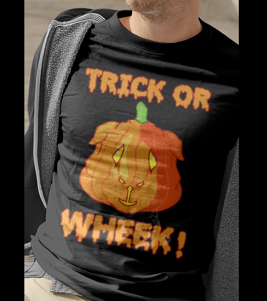 Trick Or Wheek Guinea Pig Jack O Lantern Halloween Fun T-Shirt