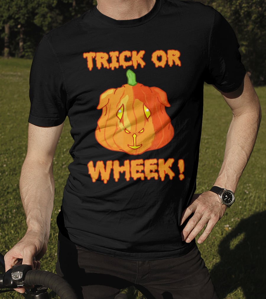 Trick Or Wheek Guinea Pig Jack O Lantern Halloween Fun T-Shirt