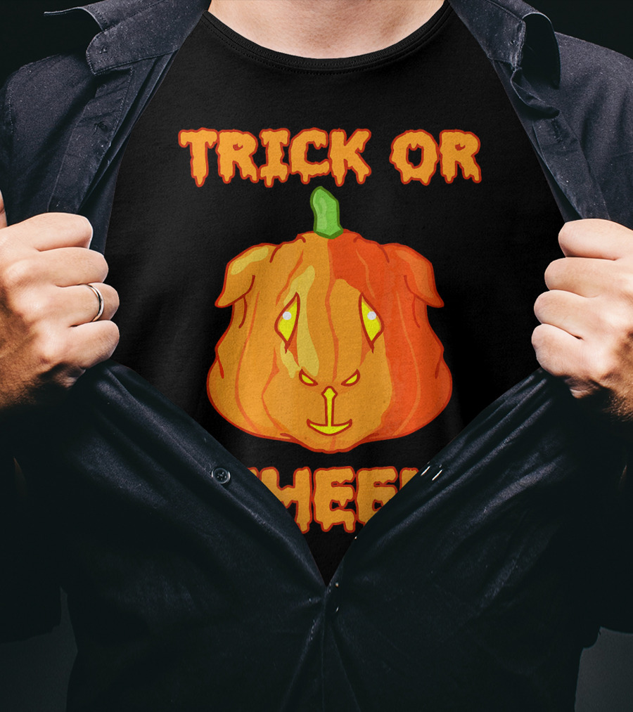 Trick Or Wheek Guinea Pig Jack O Lantern Halloween Fun T-Shirt