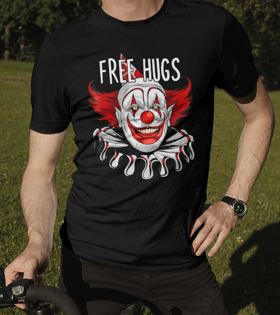 Free Hugs Creepy Scary Clown Halloween T-Shirt