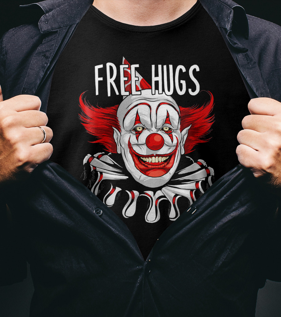 Free Hugs Creepy Scary Clown Halloween T-Shirt