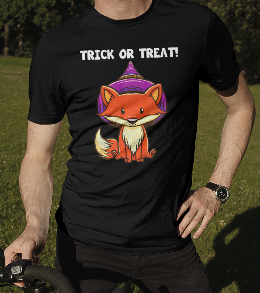 Trick Or Treat Witch Fox Halloween T-Shirt