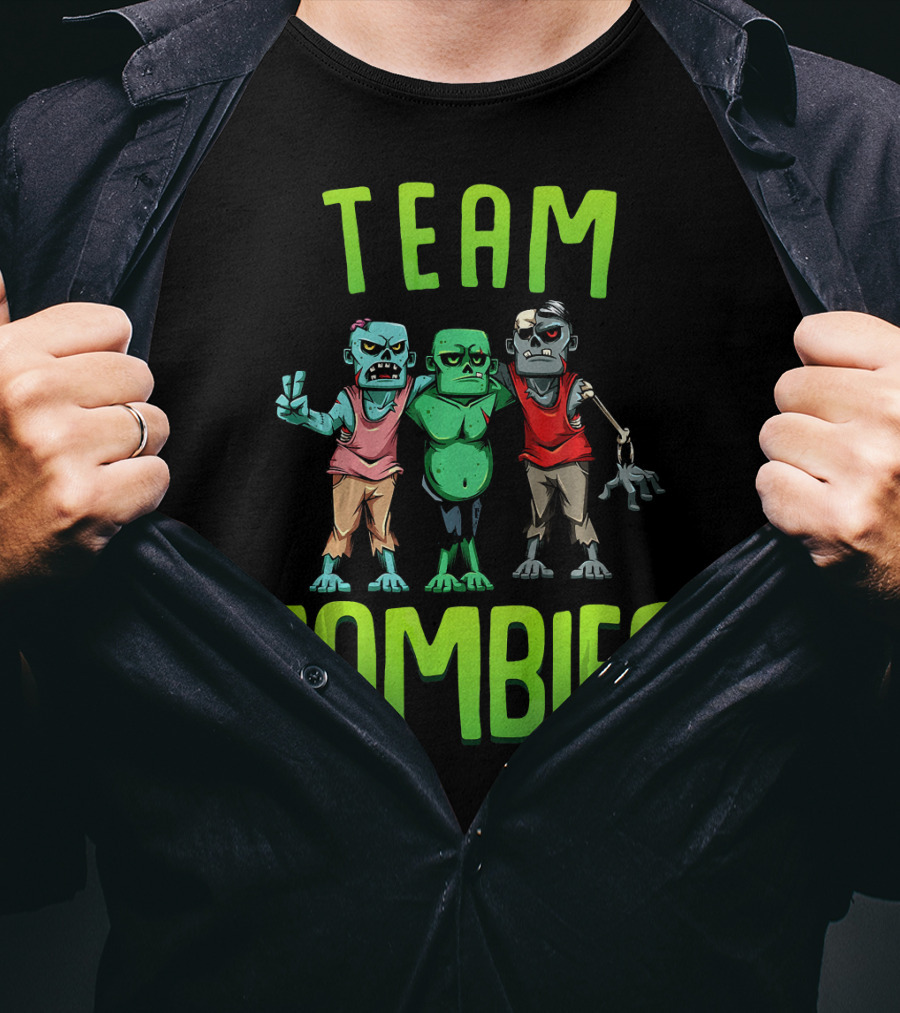 Team Zombies Matching Halloween Zombie Characters T-Shirt