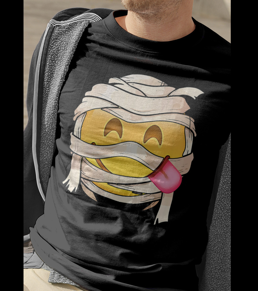 Face Savoring Food Emoji Mummy Wink Out Tongue T-Shirt