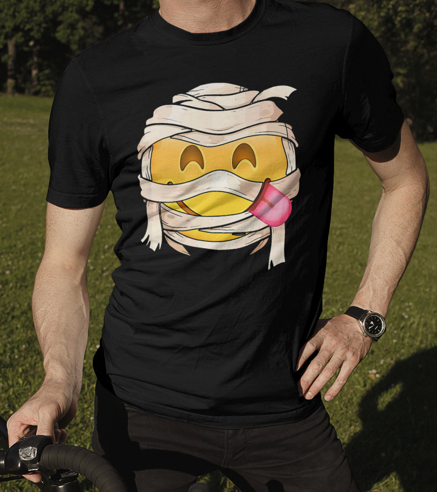 Face Savoring Food Emoji Mummy Wink Out Tongue T-Shirt