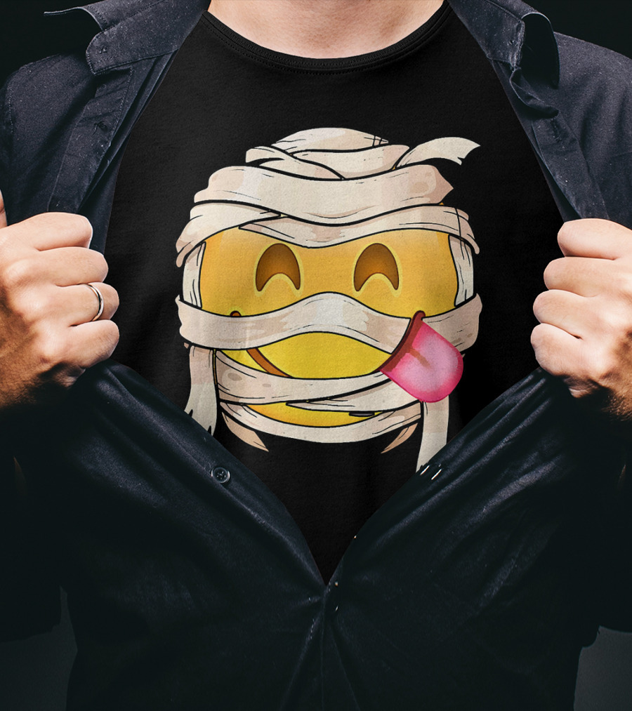 Face Savoring Food Emoji Mummy Wink Out Tongue T-Shirt