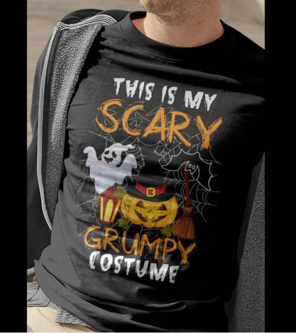 This Is My Scary Grumpy Costume Ghost Pumpkin Broom Lantern Halloween T-Shirt