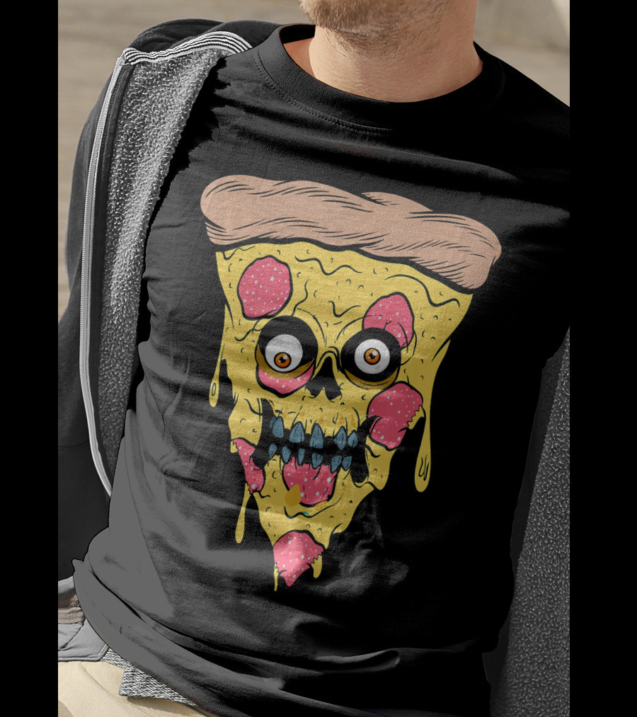 Pizza Zombie Halloween Costume Spooky Slice T-Shirt
