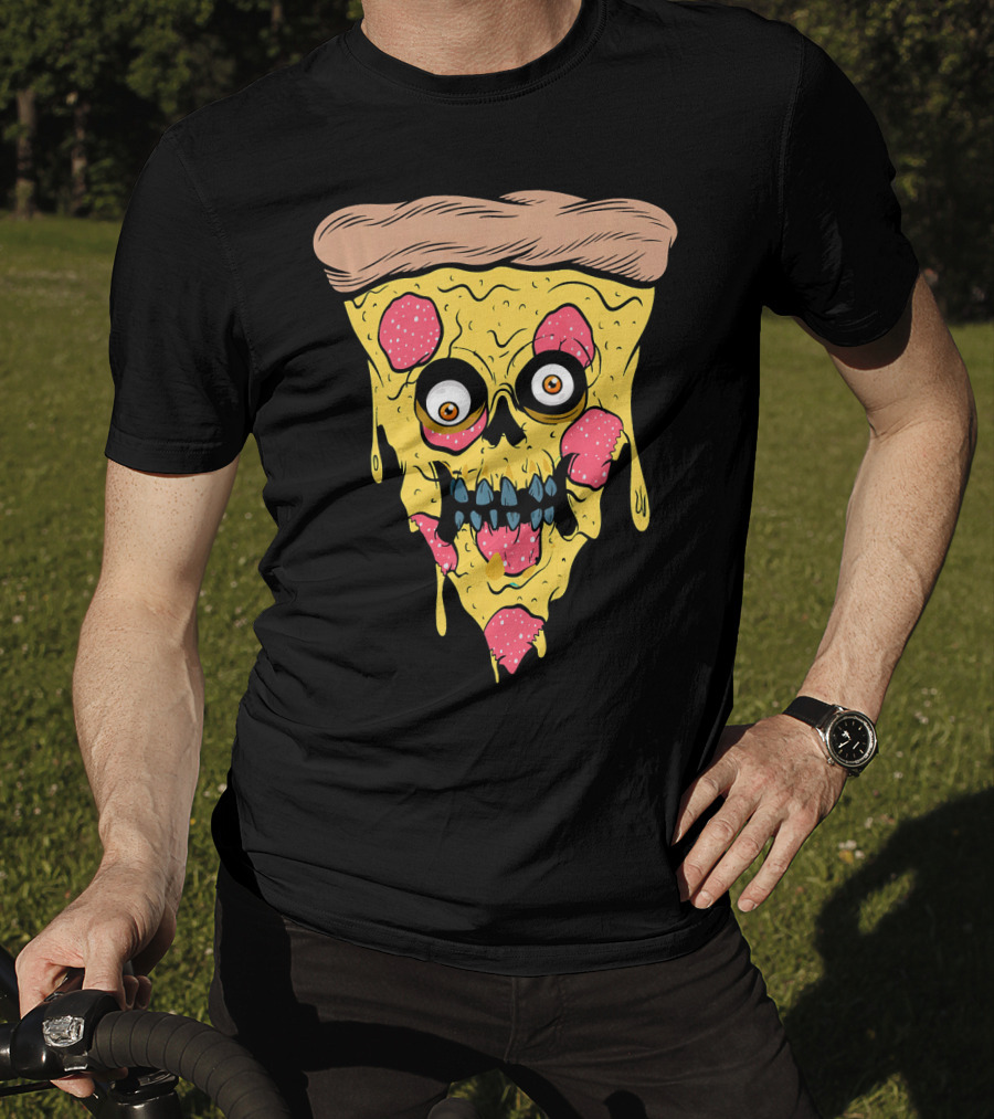 Pizza Zombie Halloween Costume Spooky Slice T-Shirt
