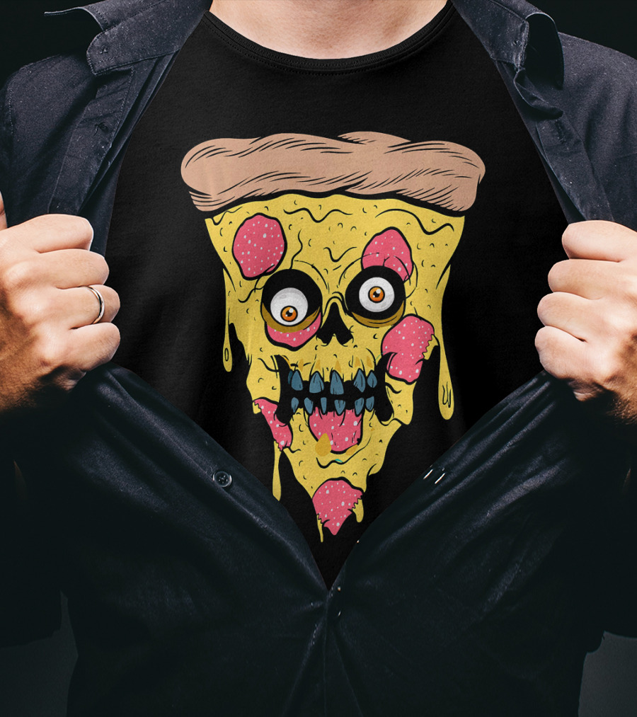 Pizza Zombie Halloween Costume Spooky Slice T-Shirt