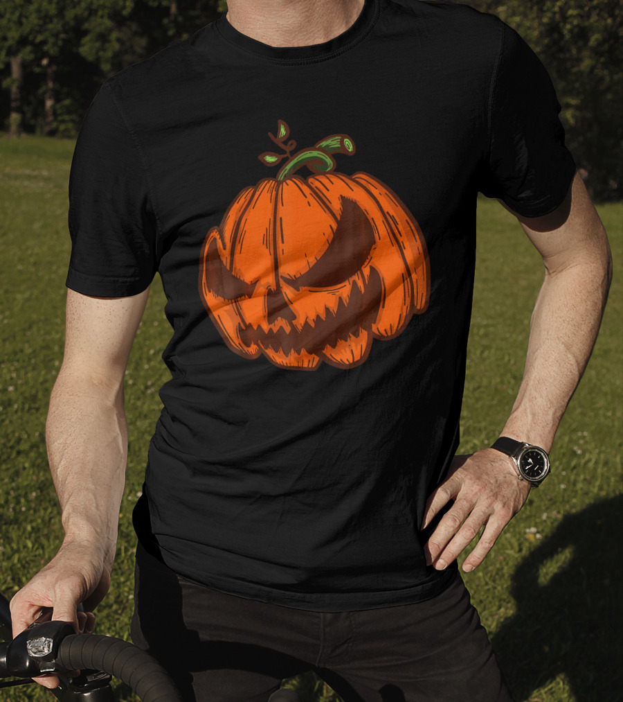 Spooky Halloween Jack O Lantern Pumpkin Face T-Shirt