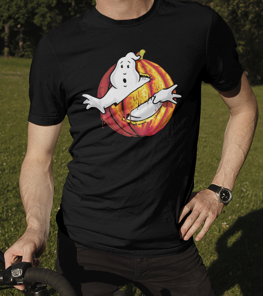 Ghostbusters Classic Logo Halloween Pumpkin Mashup T-Shirt