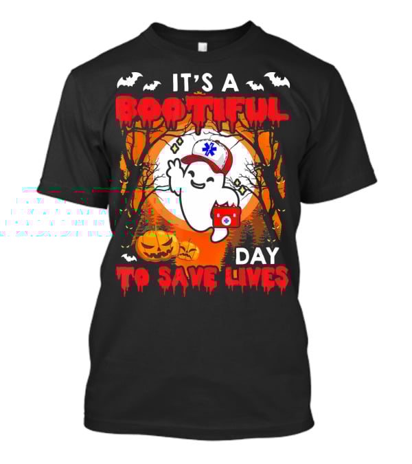 It's A Bootiful Day To Save Lives Halloween Costume Boo T-Shirt