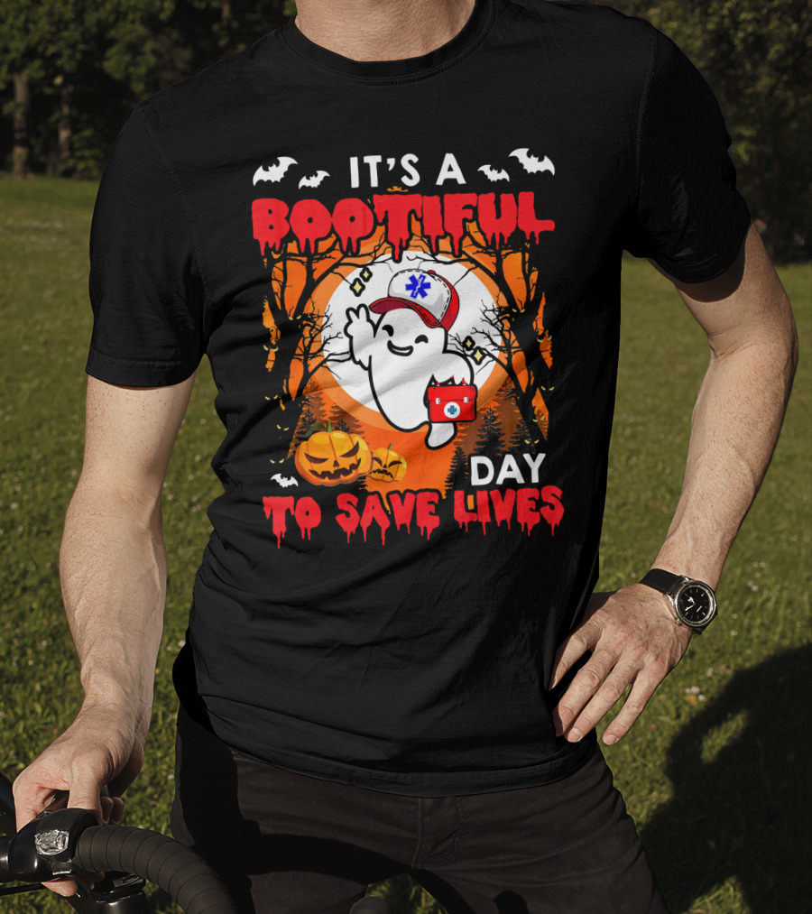 It's A Bootiful Day To Save Lives Halloween Costume Boo T-Shirt