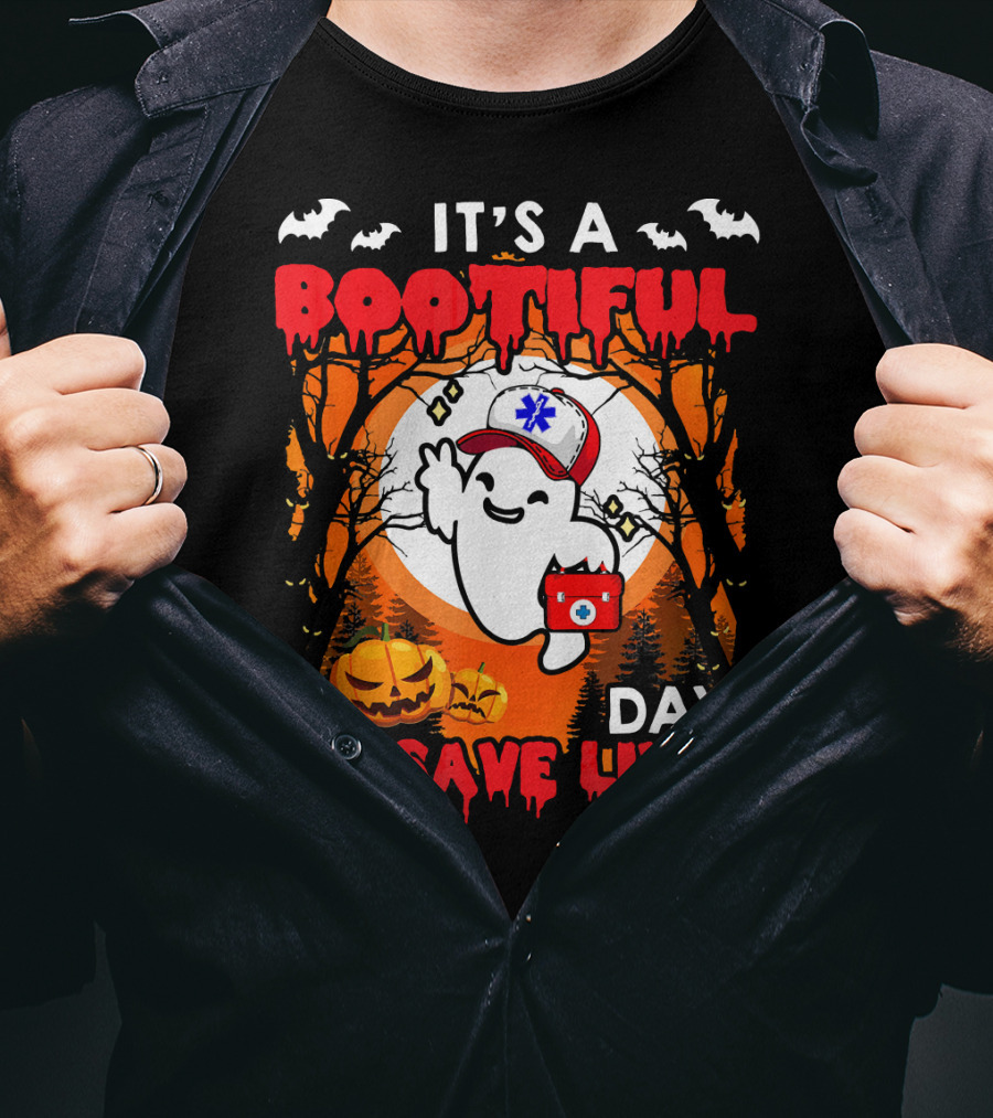It's A Bootiful Day To Save Lives Halloween Costume Boo T-Shirt