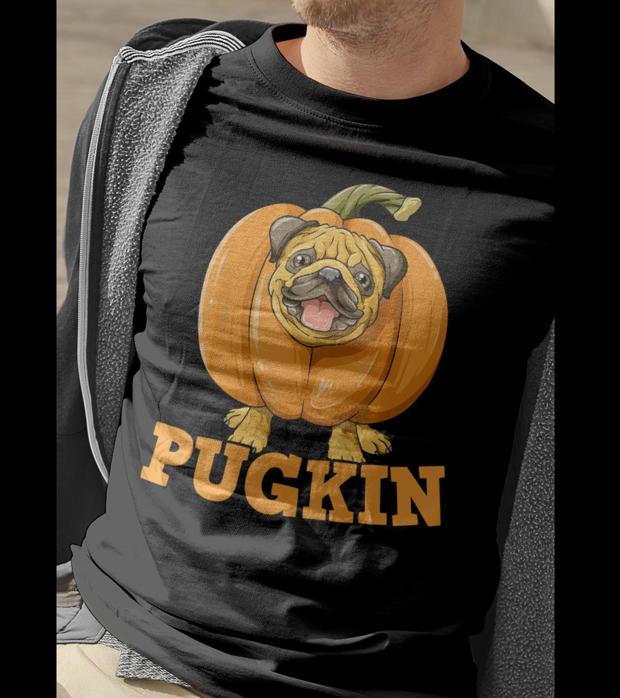 Pugkin Halloween Pug Pumpkin For Pug Lovers T-Shirt