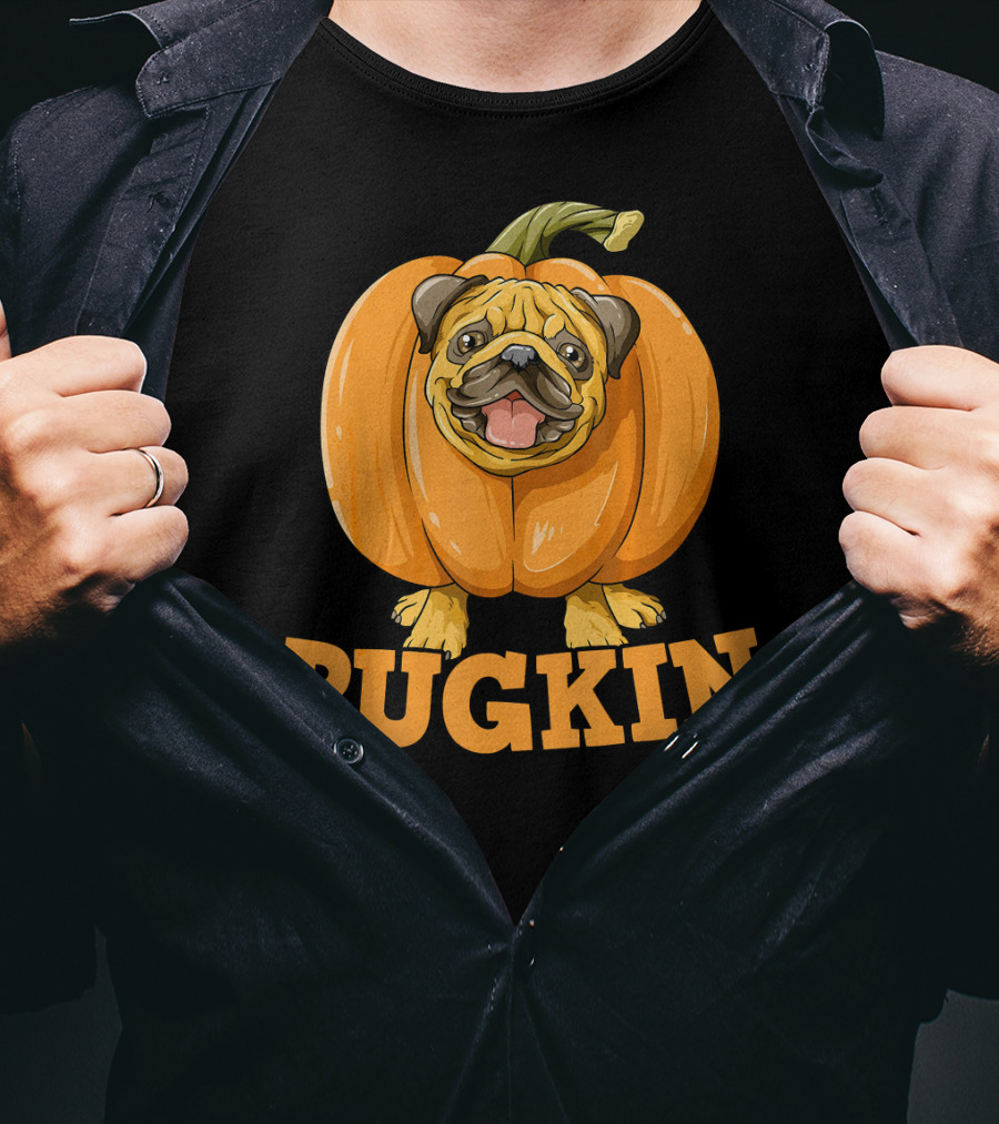 Pugkin Halloween Pug Pumpkin For Pug Lovers T-Shirt