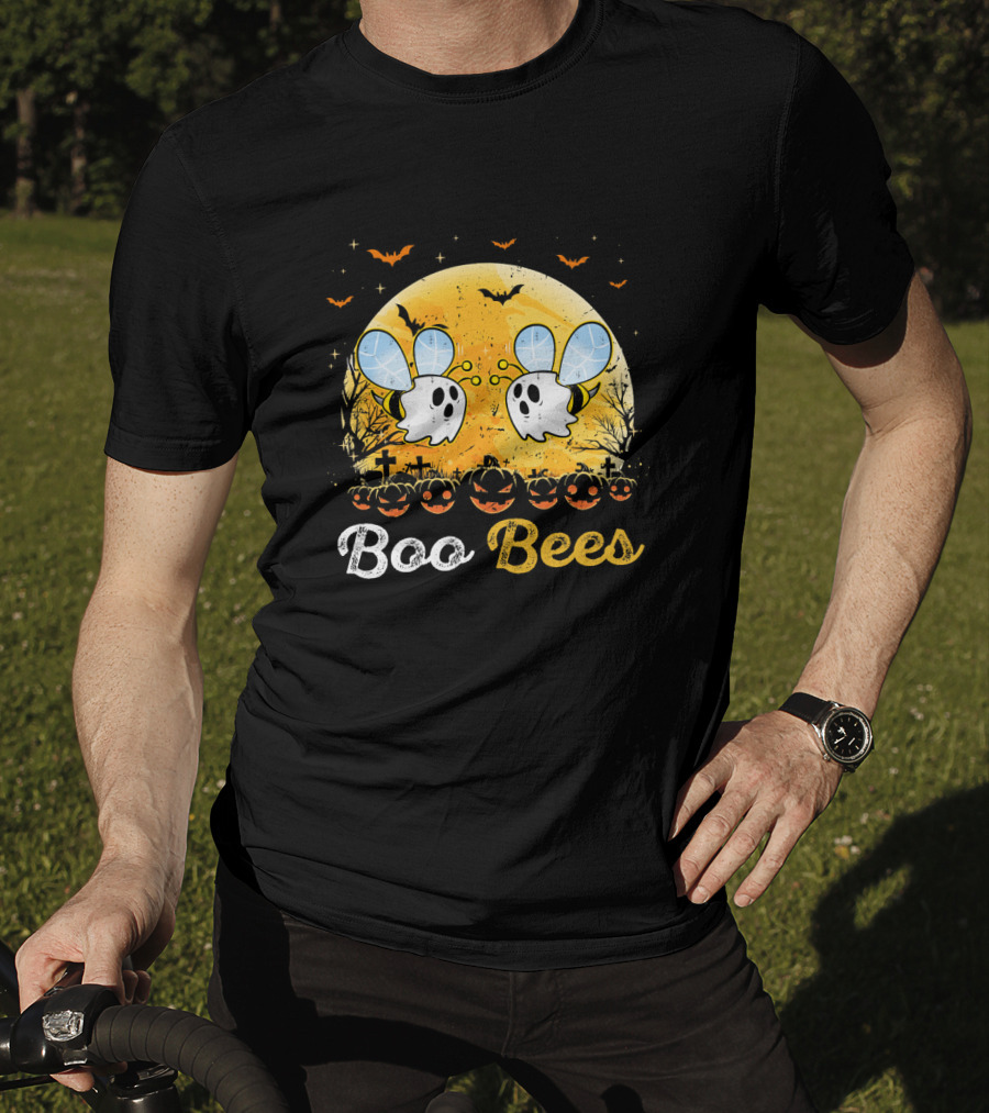 Boo Bees Halloween Moon Pumpkins Bats Crosses T-Shirt