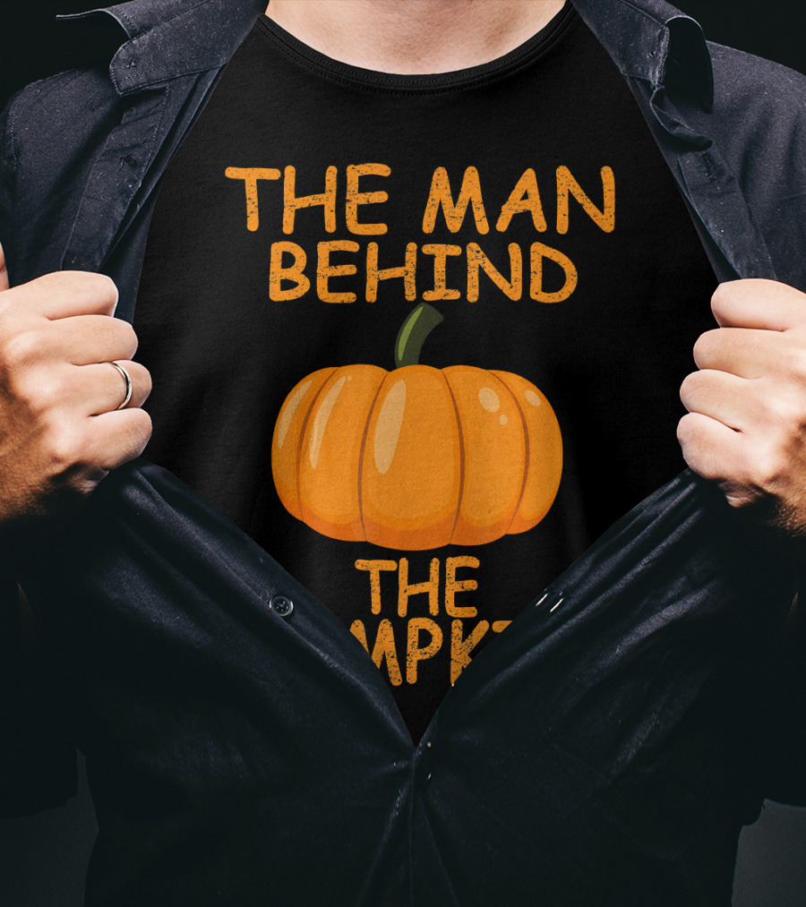 The Man Behind The Pumpkin Funny Halloween Pregnancy T-Shirt